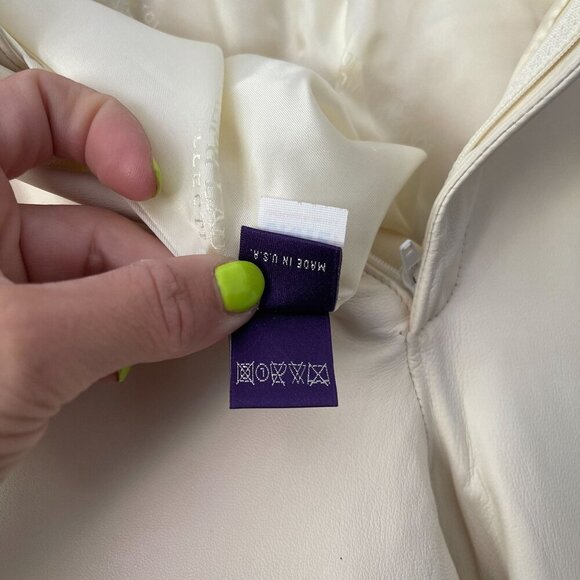 Vintage Ralph Lauren Collection Lambskin Leather Pants Size 10 Cream Union USA - Picture 8 of 12